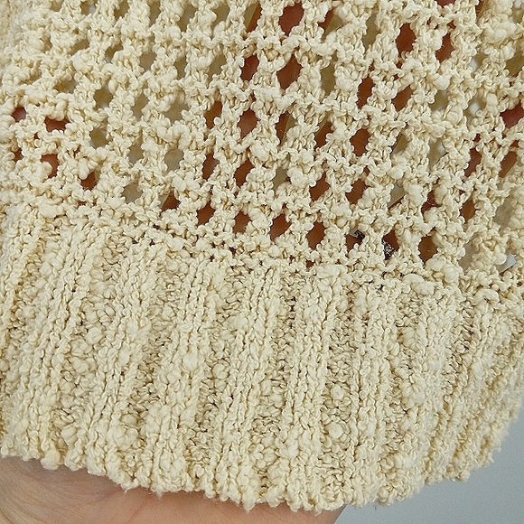 BCBGMAXAZRIA Cream Open Knit High Low Cotton Sweater Vest Size Medium - Picture 2 of 12